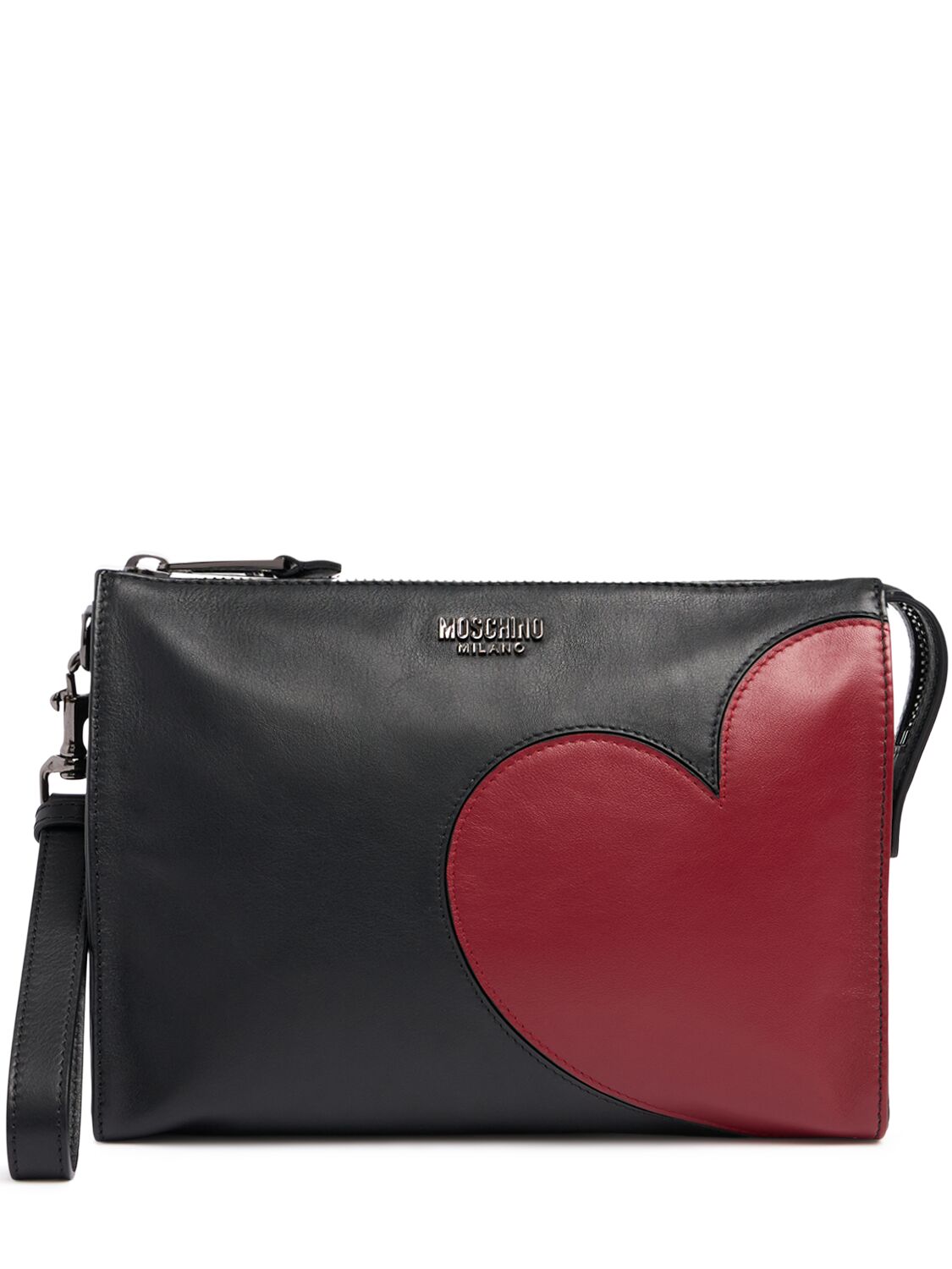 Moschino Archive Graphics Pouch In Black/red