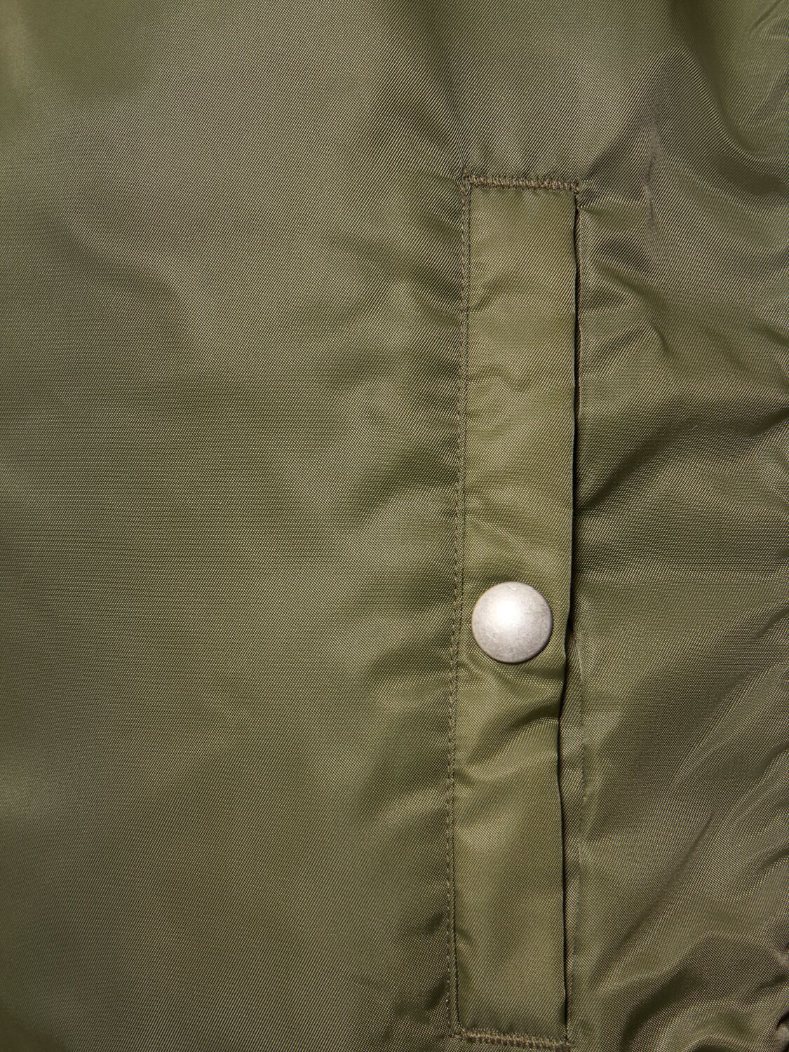 Shop Acne Studios Tech Zipped Sleeve Bomber Jacket In Green