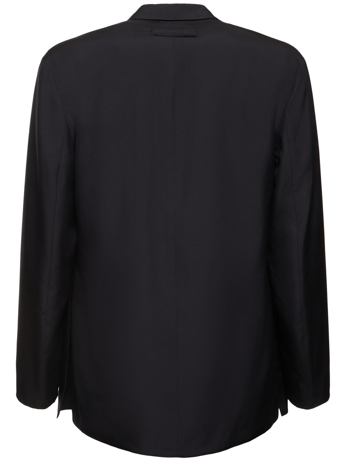 Shop Zegna Oversized Silk Blazer In Black