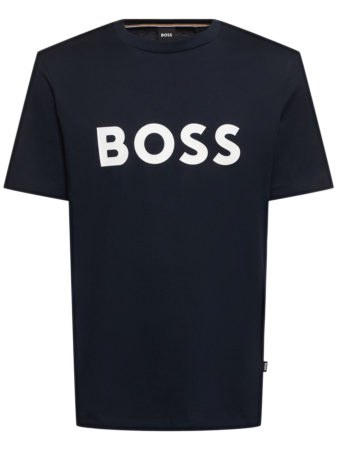 Shop Hugo Boss Tiburt 354 Logo Cotton T-shirt In Dark Blue