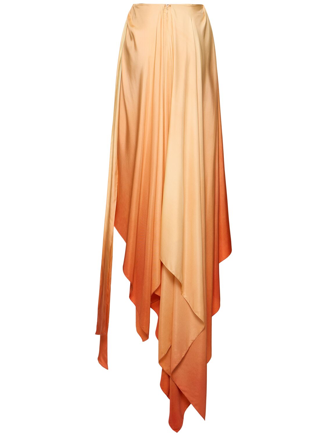 Shop Zimmermann Tranquility Asymmetric Silk Mini Skirt In Orange
