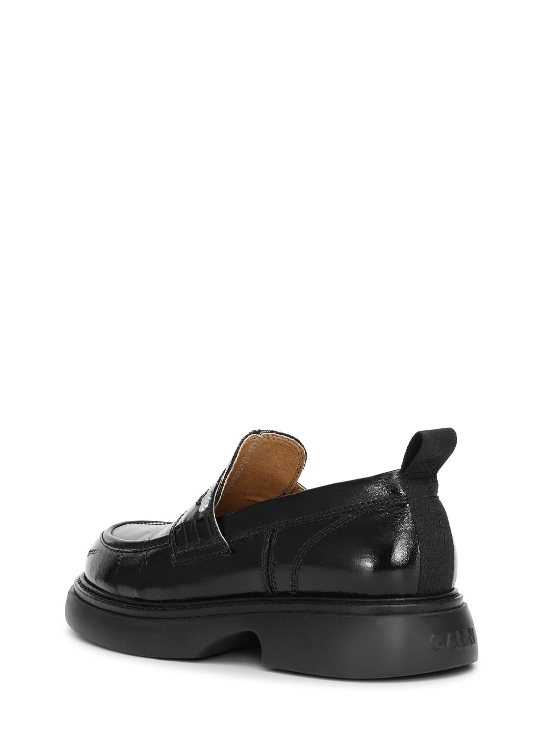 Shop Ganni 25mm Everyday Faux Leather Loafers In Black