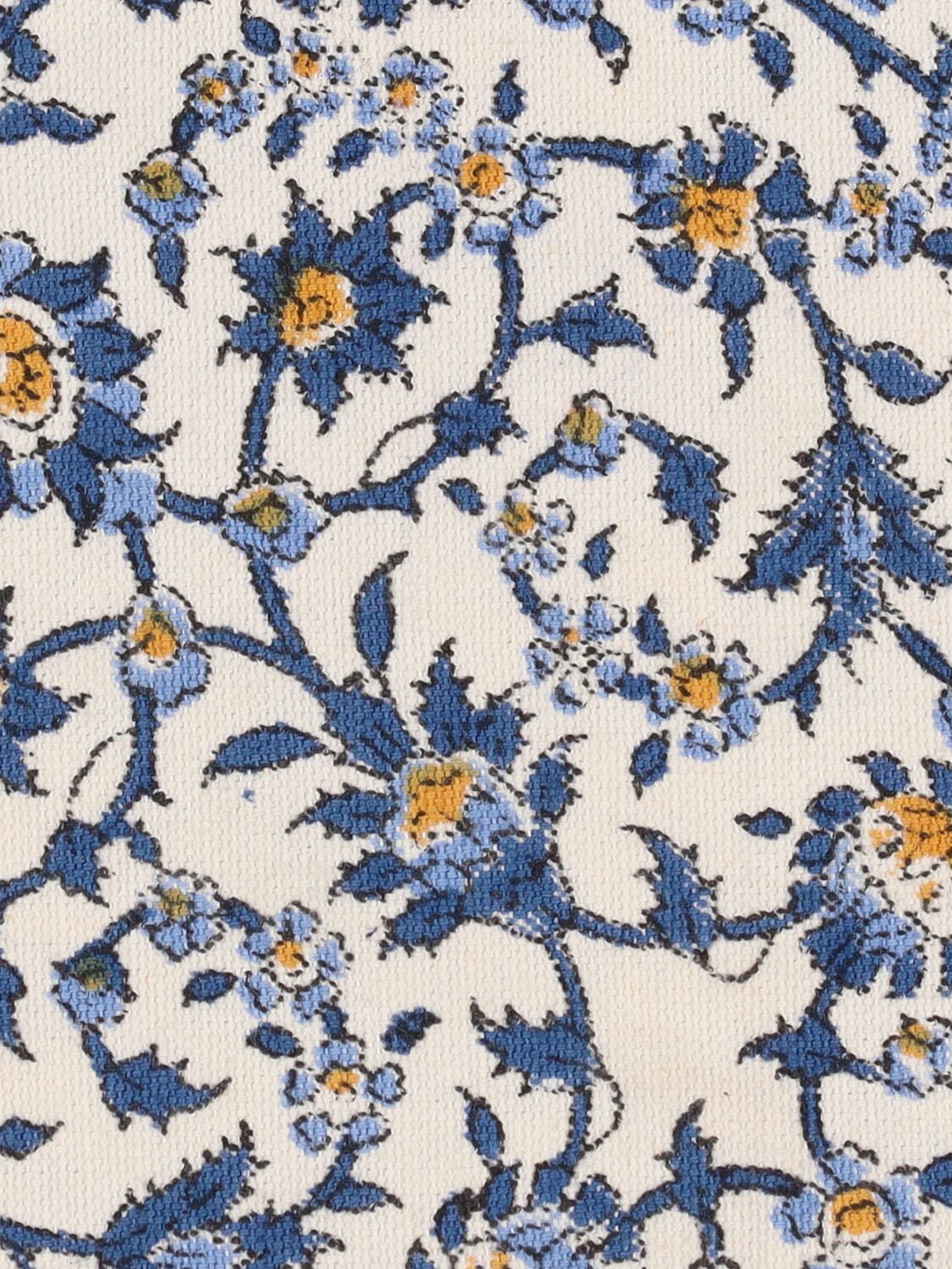 Shop Les Ottomans Hand-printed Cotton Tablecloth In Blue