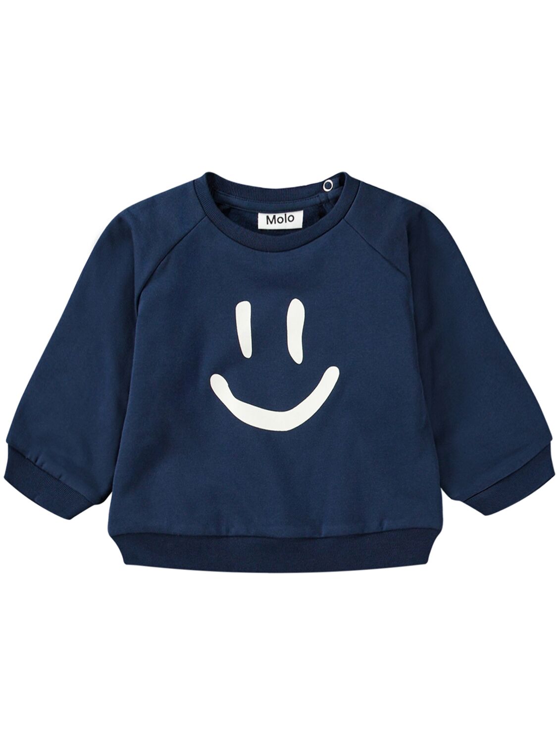 Molo Printed Organic Cotton Fleece Sweatshirt In 蓝色