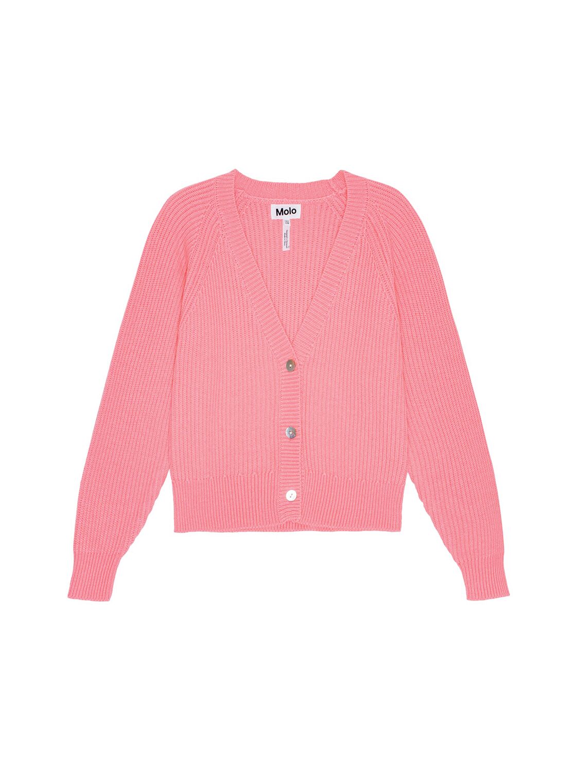 Molo Wool & Cotton Knit Cardigan In Pink