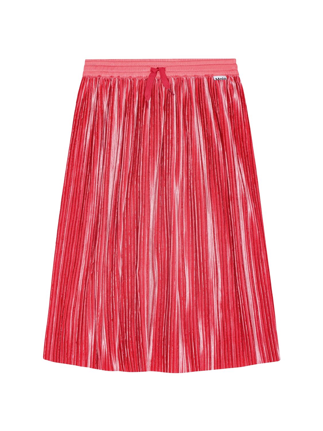 Molo Metallic Tech Pleated Skirt In Pink