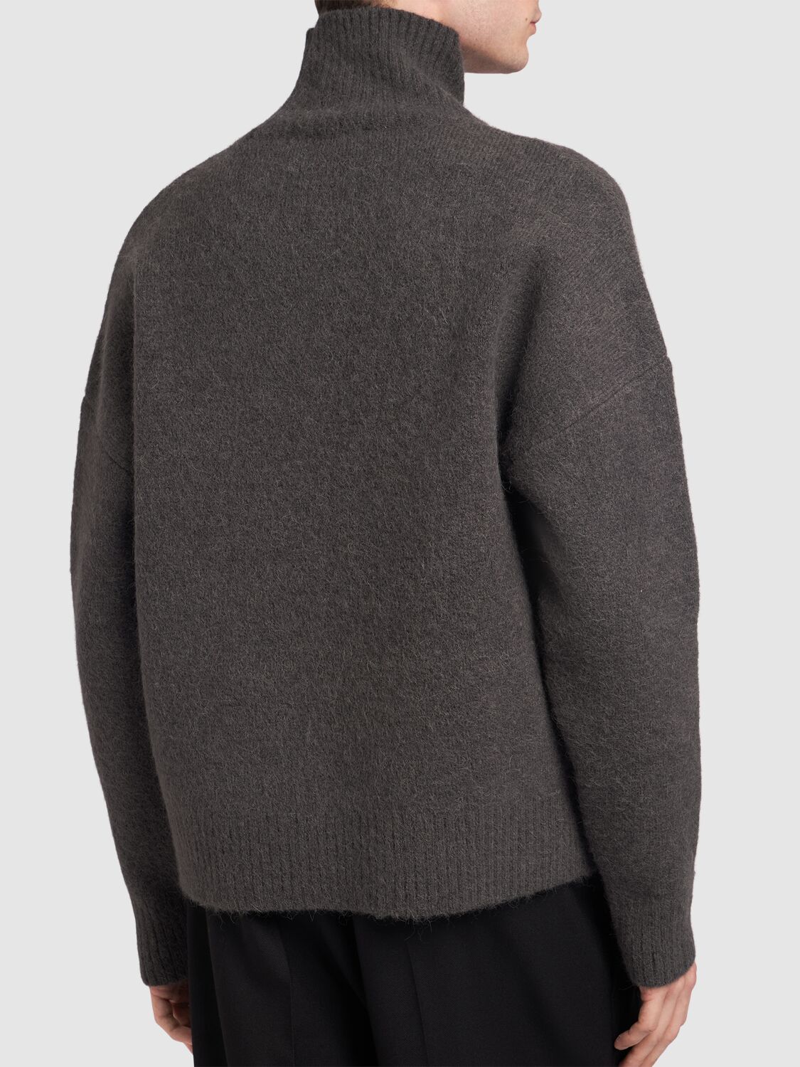 Shop Ami Alexandre Mattiussi Adc Alpaca Blend Turtleneck In Dark Grey