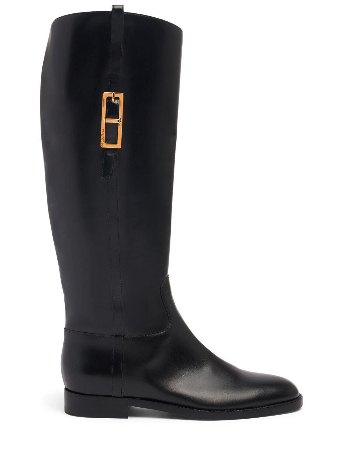 Sergio Rossi 15mm Leather Boots In Black