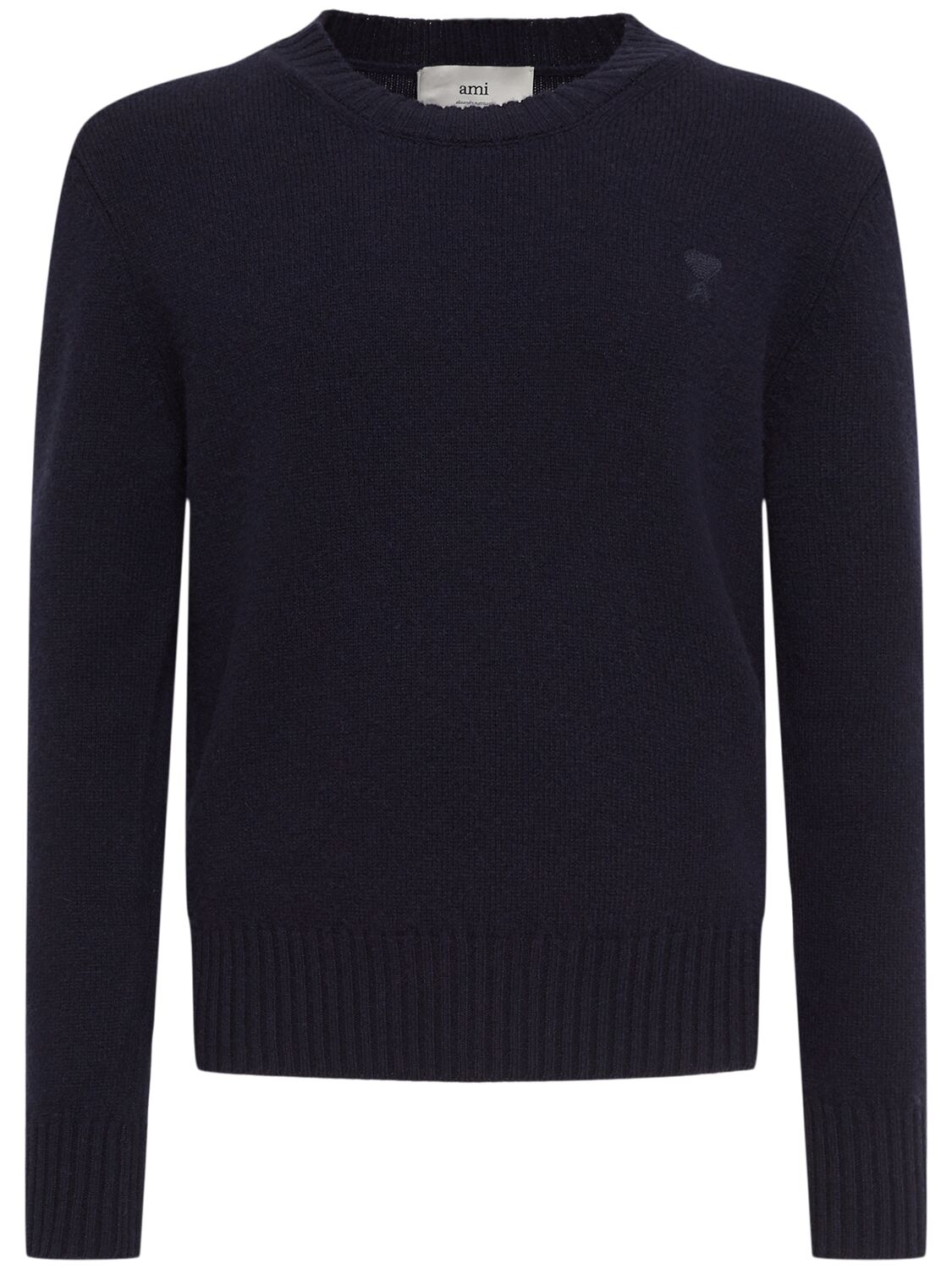 Ami Alexandre Mattiussi Adc Logo Cashmere Sweater In Navy