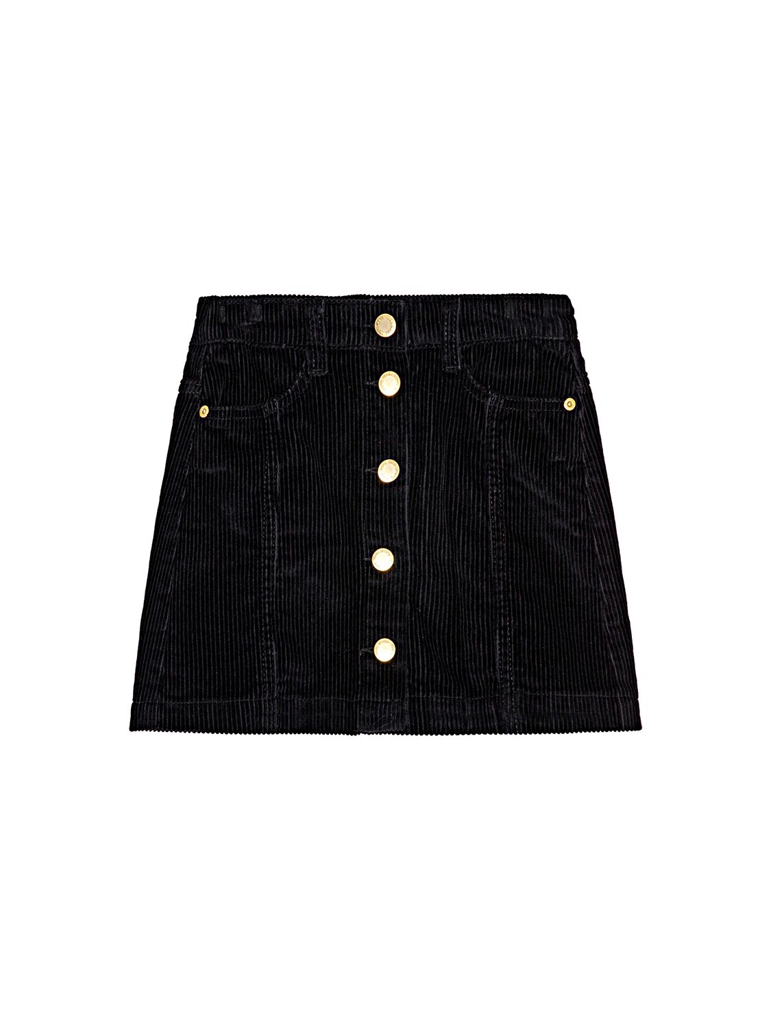 Molo Cotton Corduroy Mini Skirt In Black