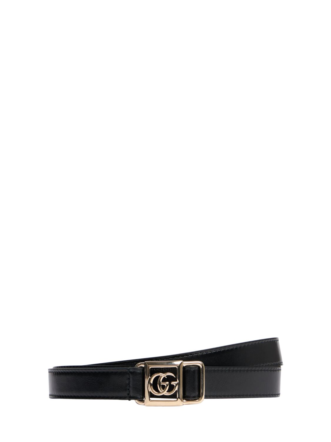 Gucci 20mm Leather Tie Belt In Black