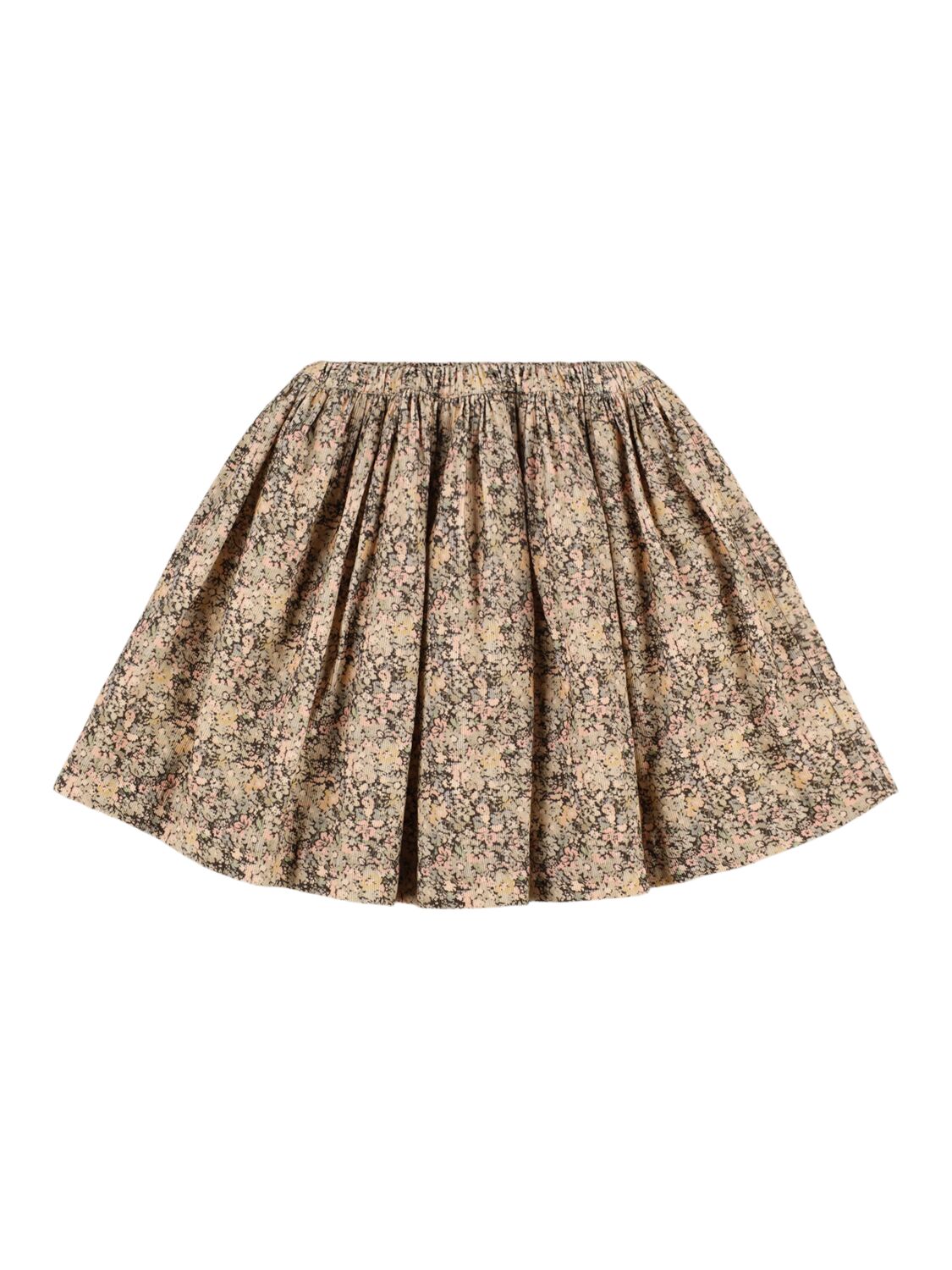 Bonpoint Kids' Printed Cotton Pleated Skirt In Brown