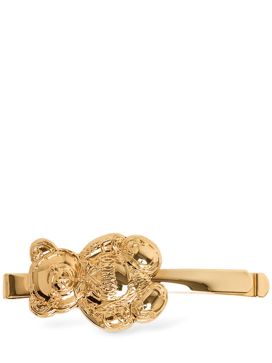 Moschino Archive Teddy Bear Hair Clip In Gold