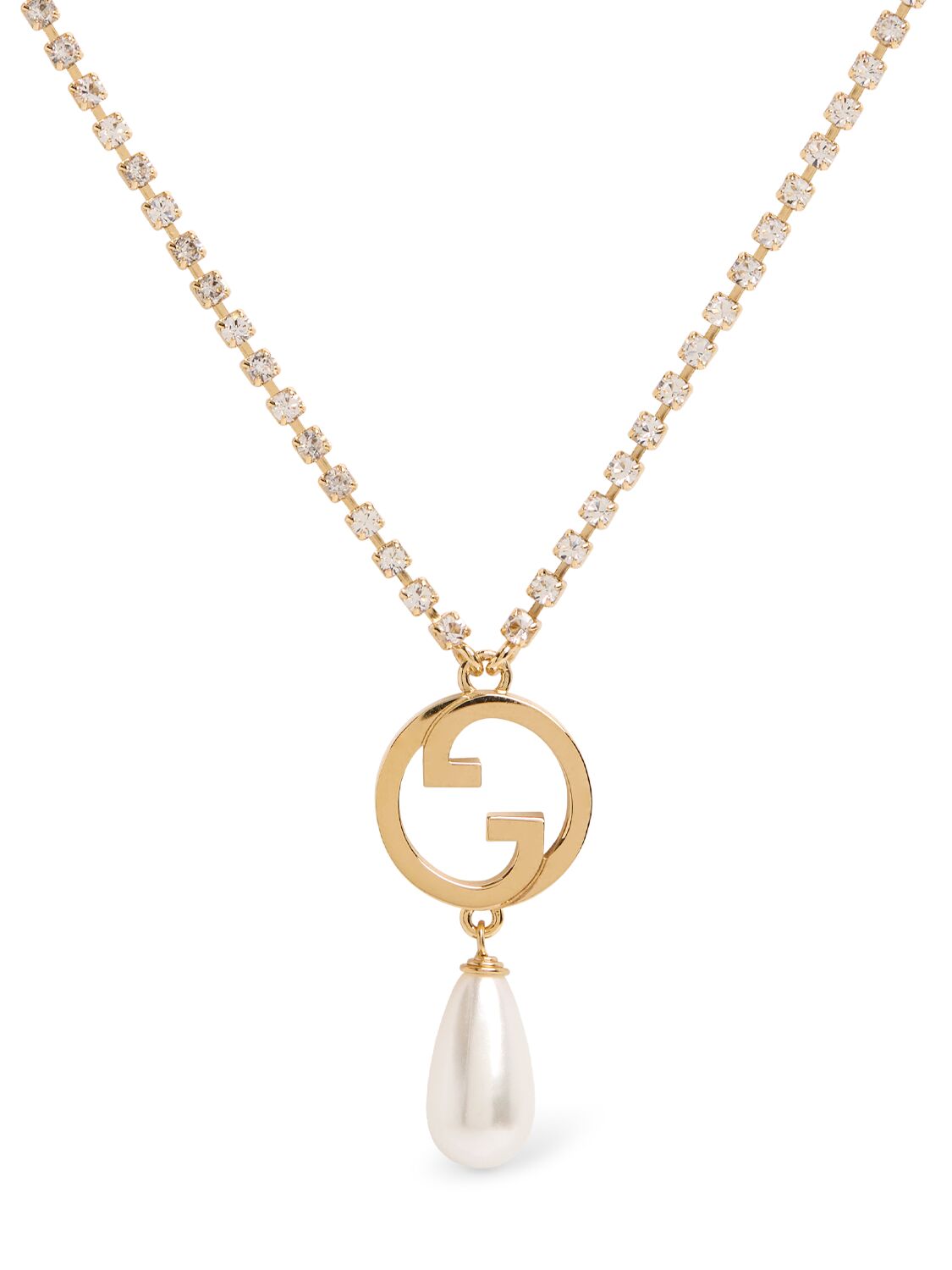 Image of Gucci Blondie Embellished Brass Necklace