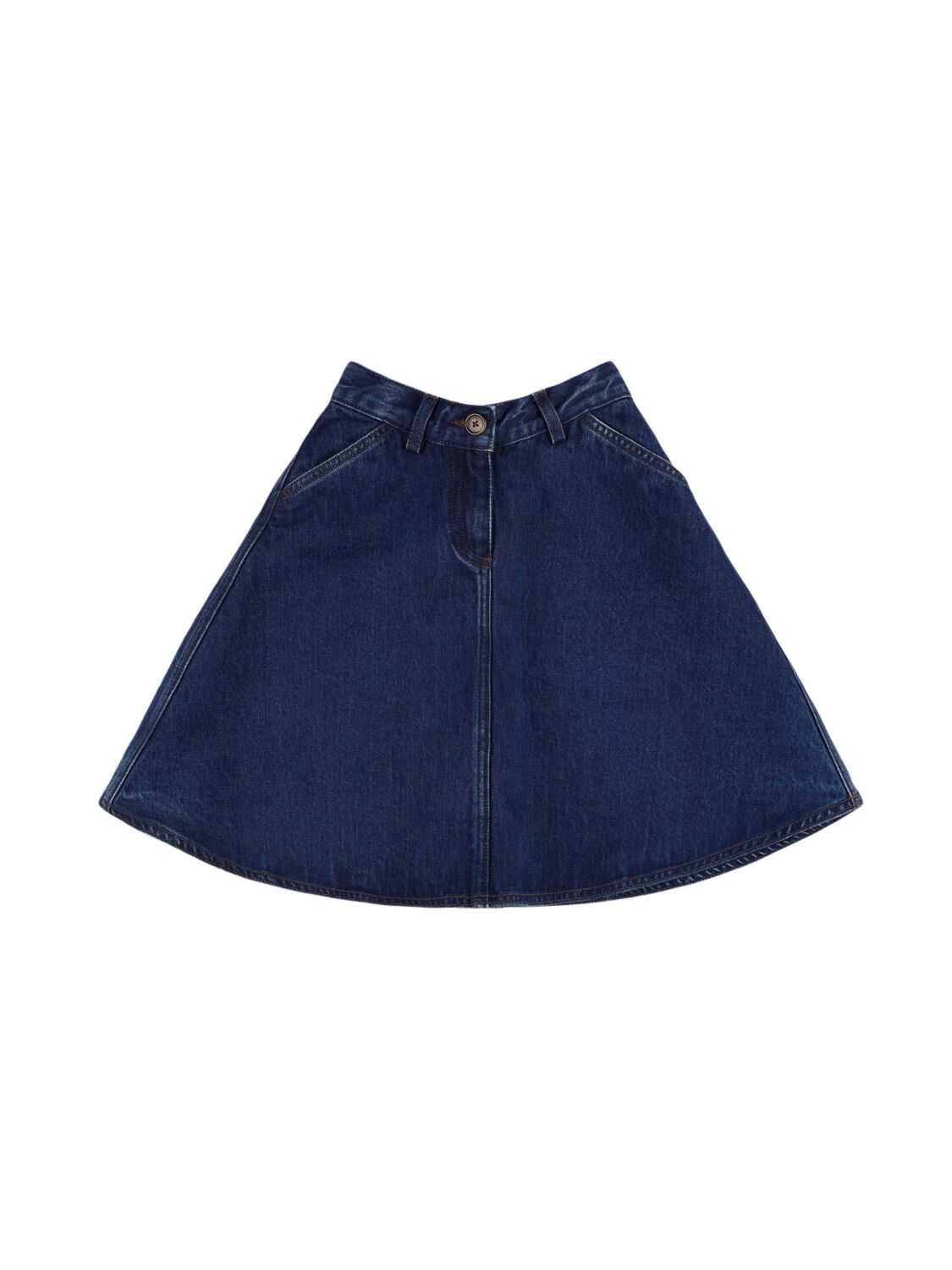 Bonpoint Cotton Denim Skirt In Blue
