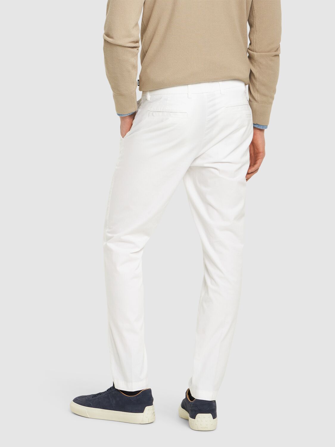 Shop Hugo Boss Kaiton Stretch Cotton Pants In White