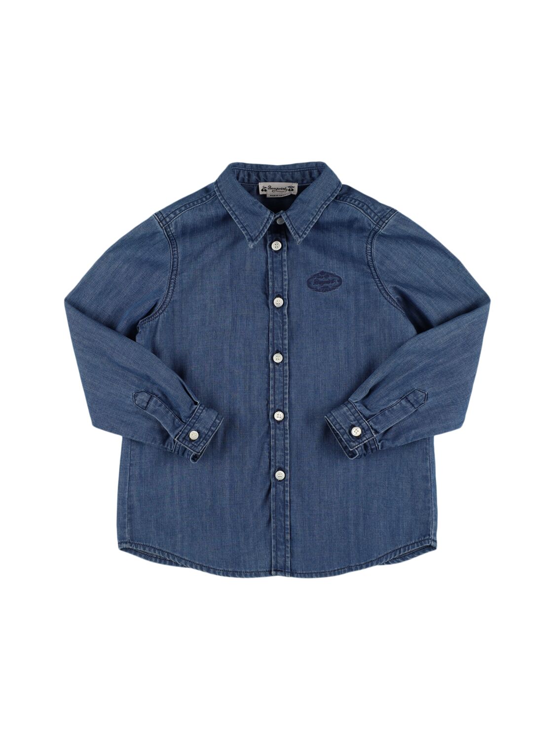Bonpoint Cotton Chambray Shirt In Blue
