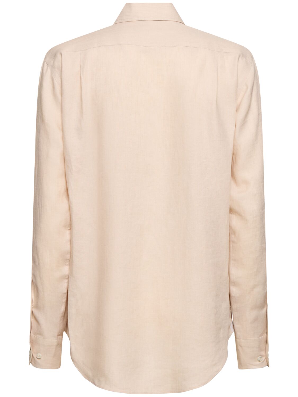 Shop Loro Piana André Solaire Long Sleeve Linen Shirt In Beige