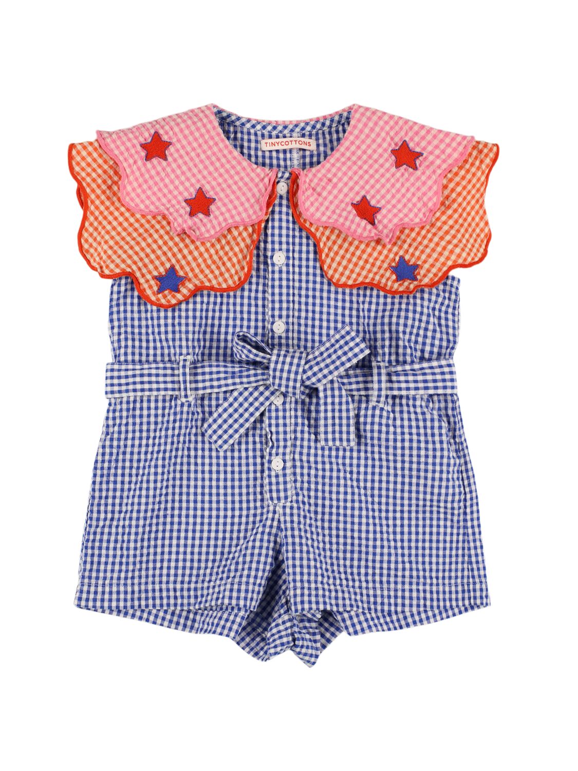 Tiny Cottons Kids' Cotton Gingham Jumpsuit In Multi