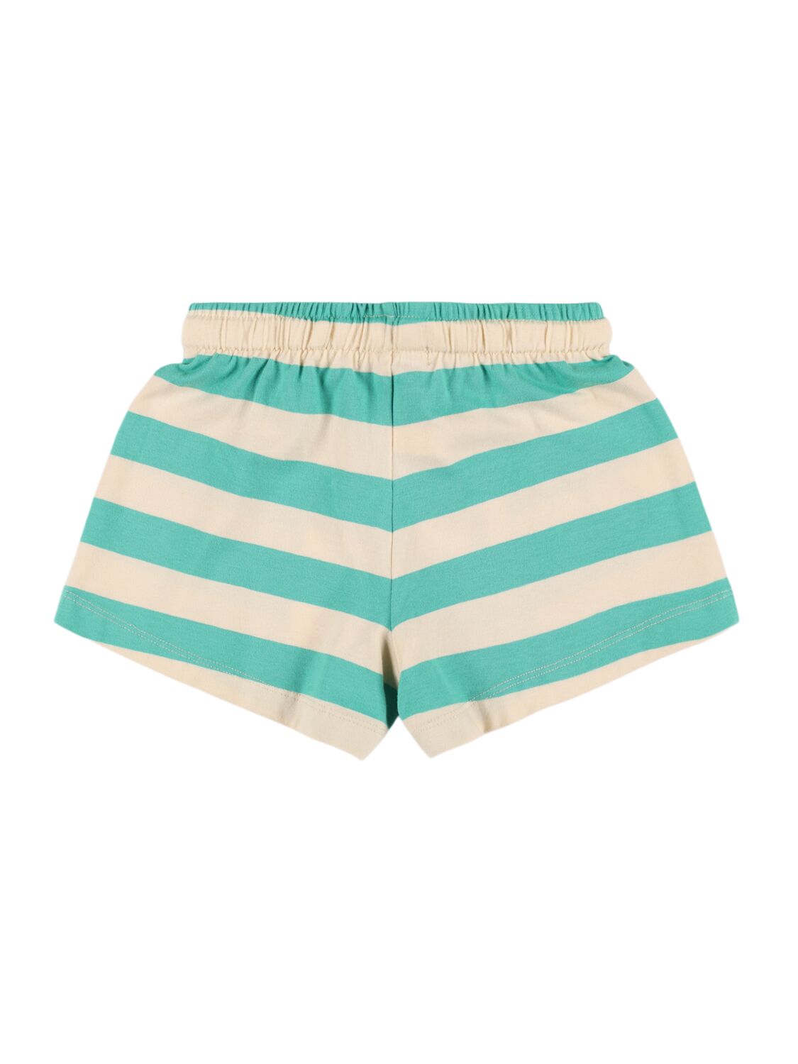 Shop Tiny Cottons Striped Pima Cotton Shorts In Green,beige