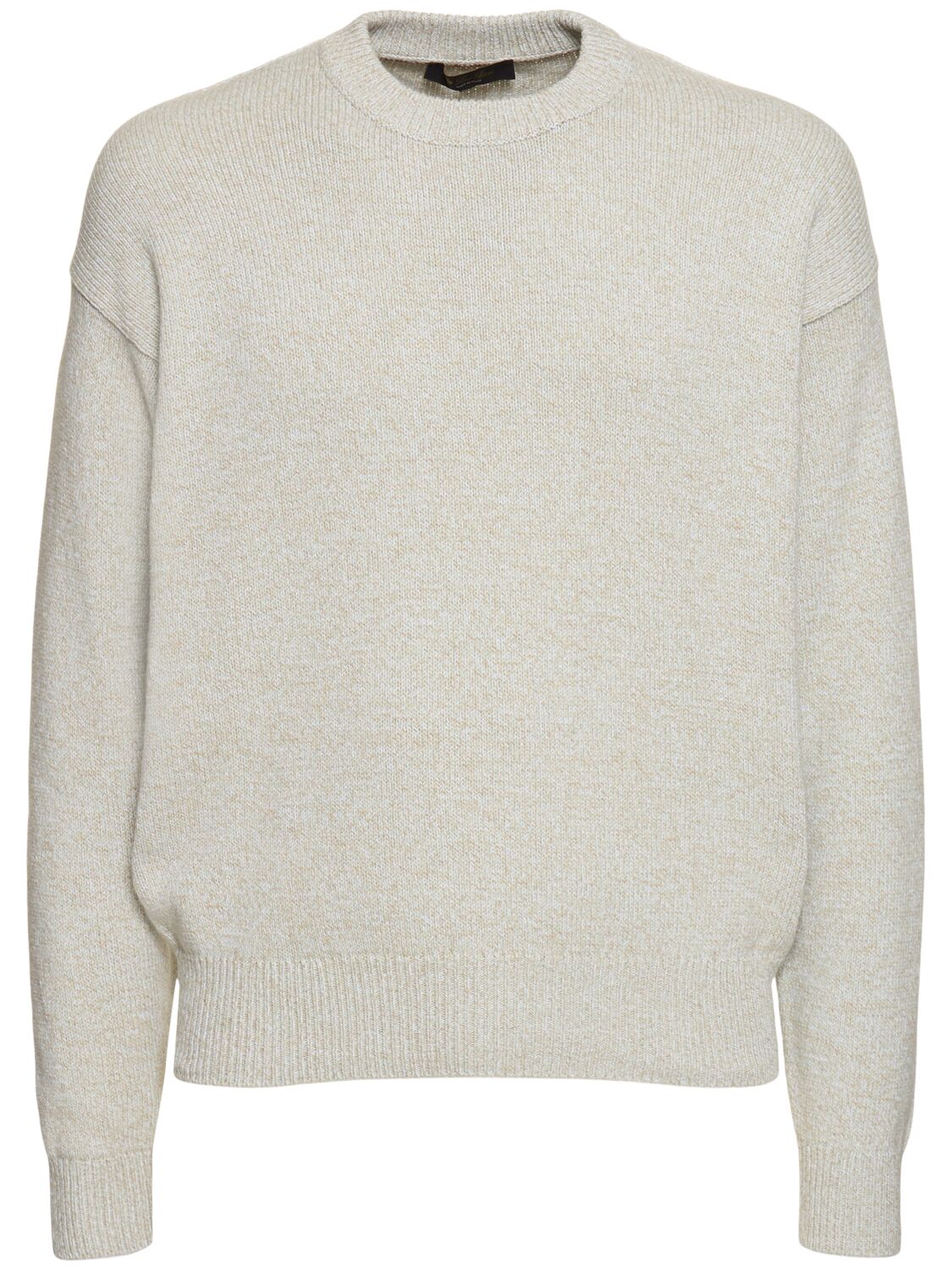 Loro Piana Cotton & Cashmere Crewneck Sweater In Beige