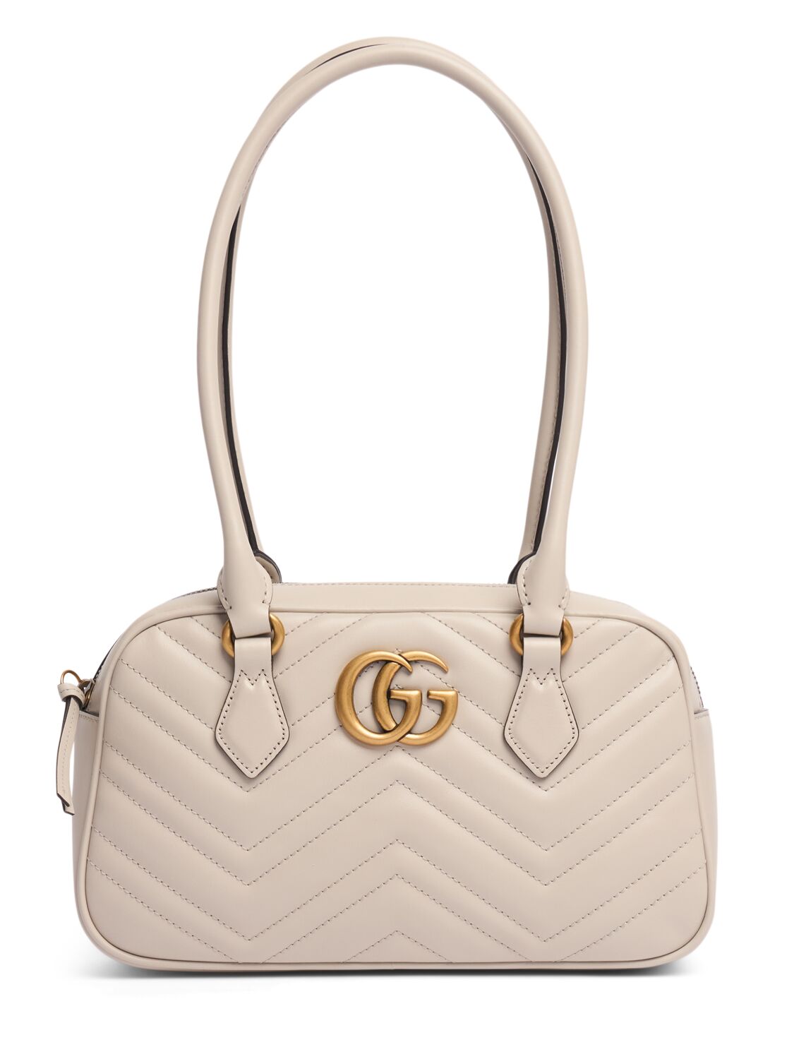 Gucci Small Gg Marmont Leather Top Handle Bag In Neutral