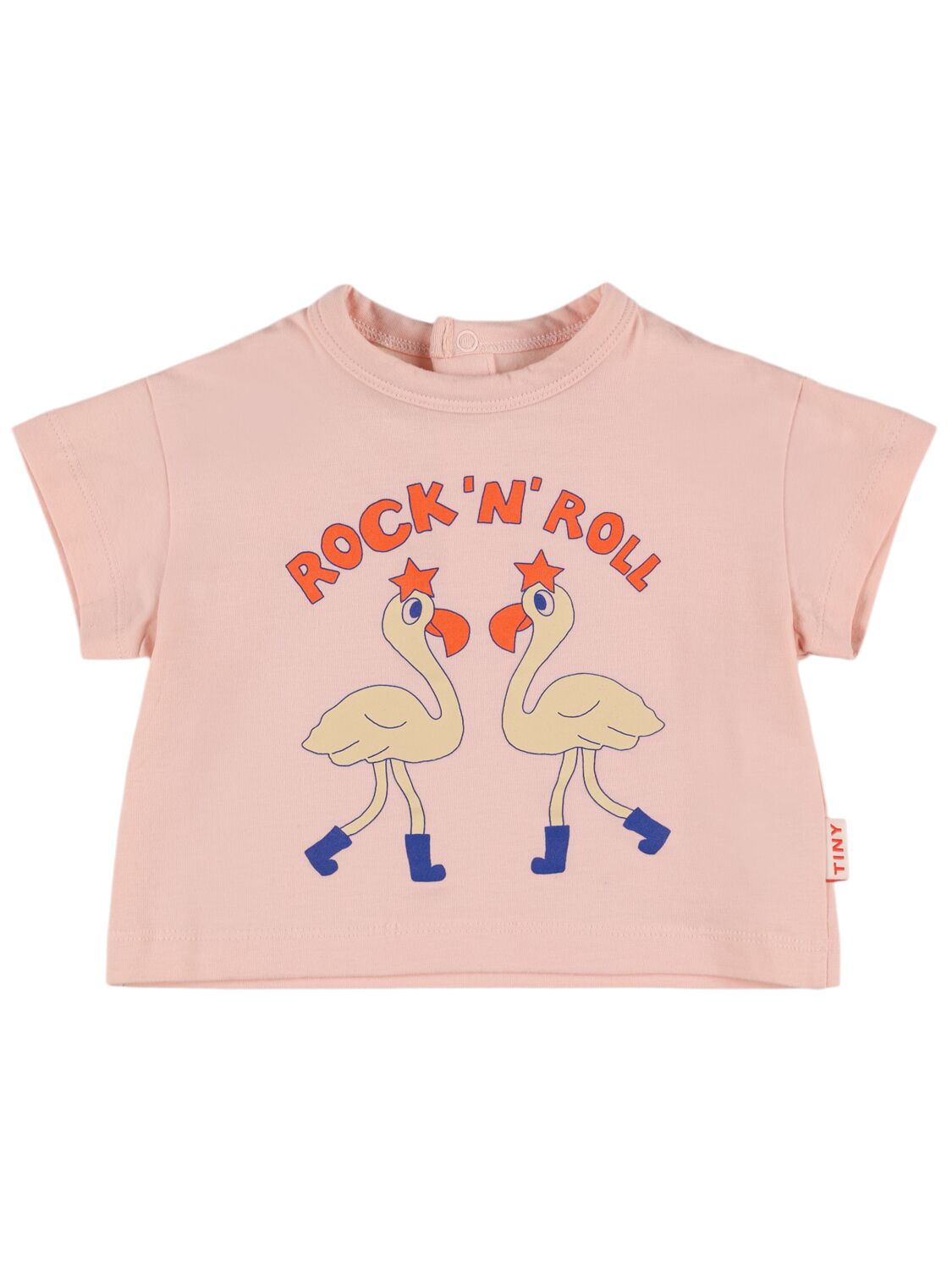 Tiny Cottons Babies' Flamingo Print Organic Cotton T-shirt In Light Pink