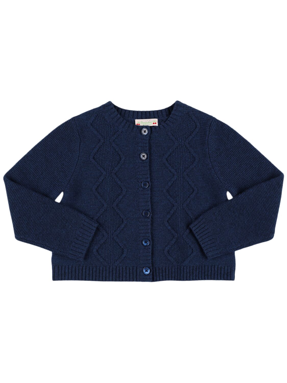 Bonpoint Wool Knit Cardigan In Blue