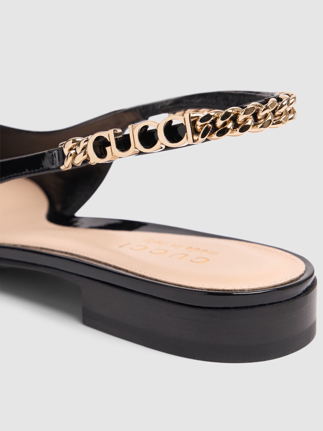 Shop Gucci 15mm Signoria Leather Ballet Flats In Black