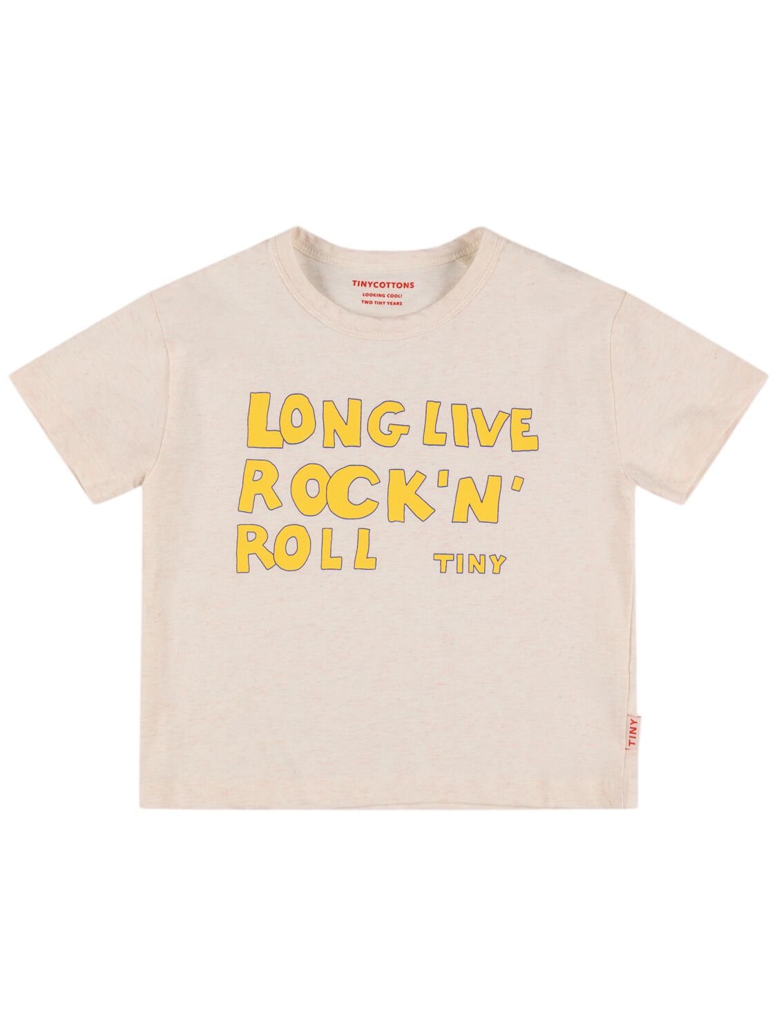 Tiny Cottons Kids' Printed Cotton Blend T-shirt In Beige