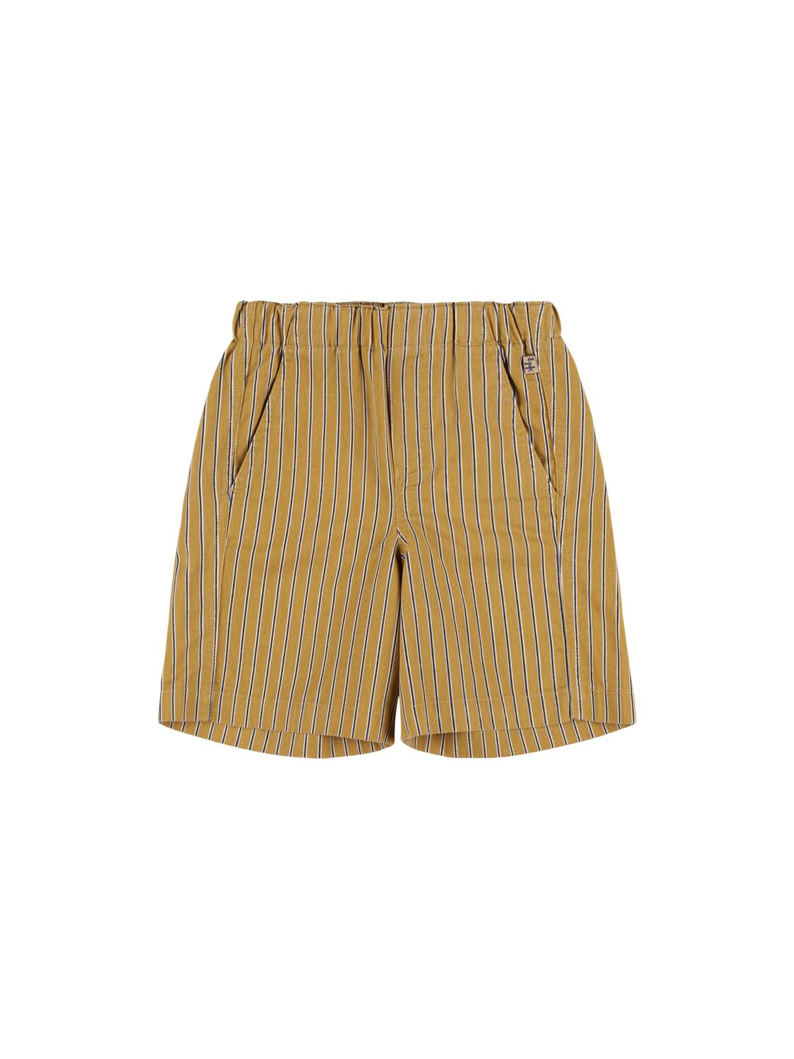 Il Gufo Kids' Cotton Striped Shorts In Beige