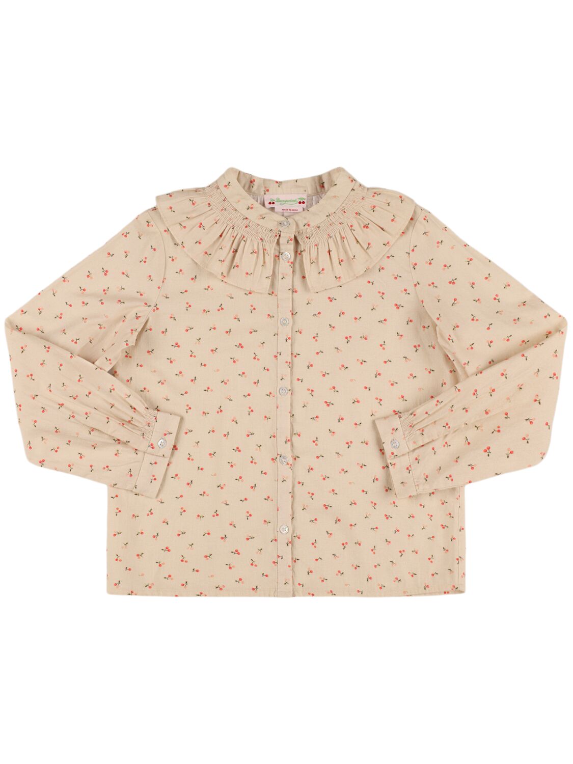 Bonpoint Printed Cotton Shirt In Pink/multi