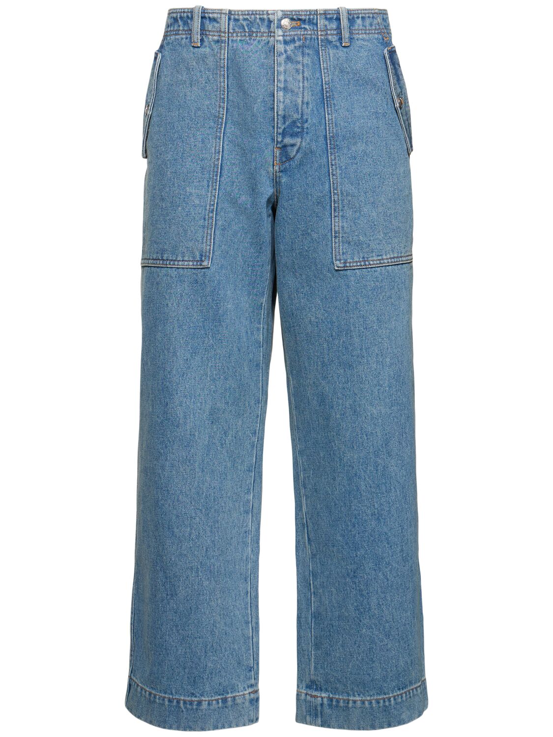 Maison Kitsuné Workwear Cotton Pants In Blue