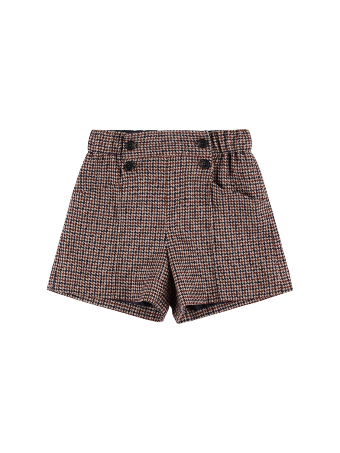 Bonpoint Printed Wool Blend Shorts In Brown