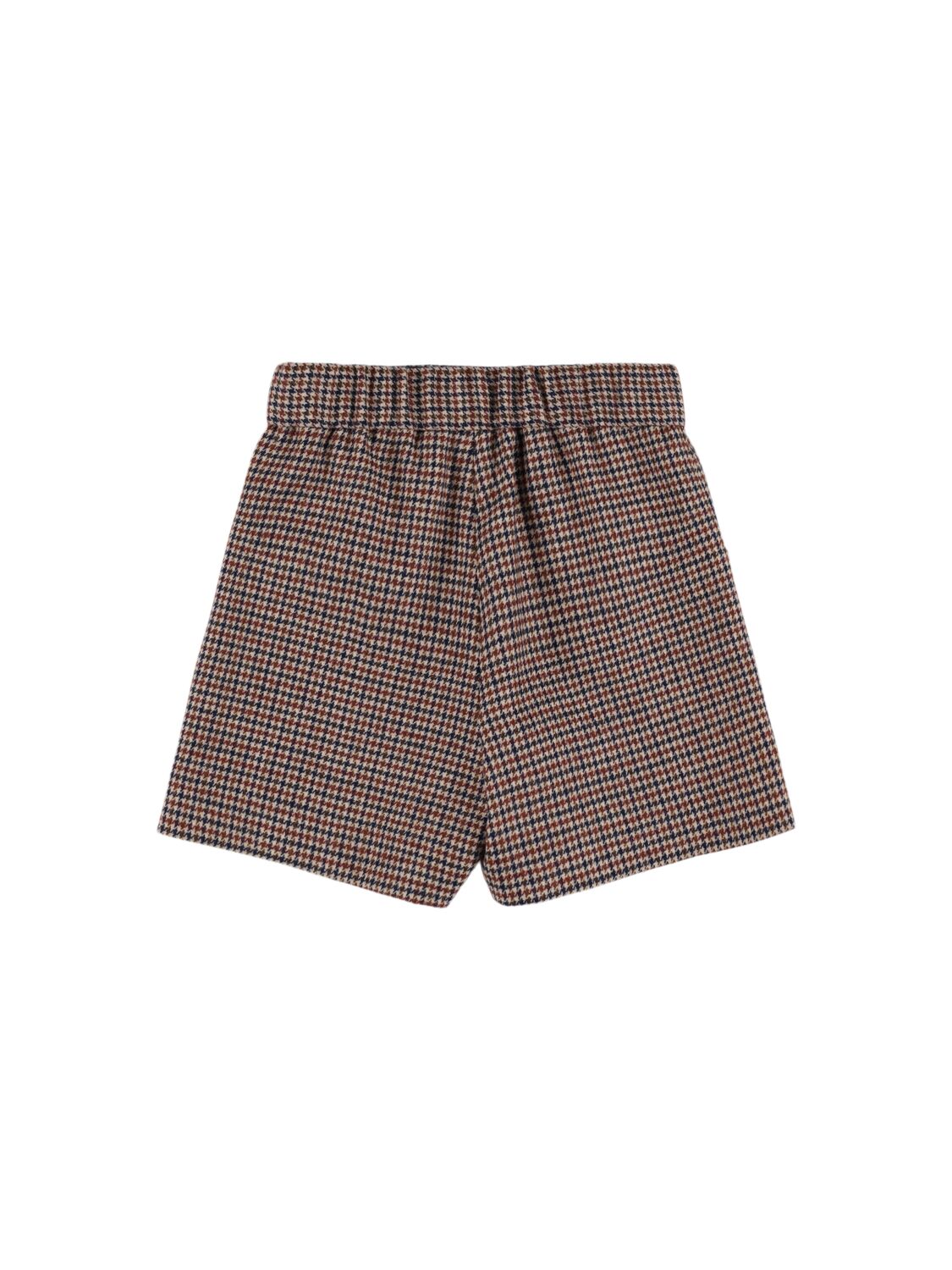 Bonpoint Printed Wool Blend Shorts In Brown