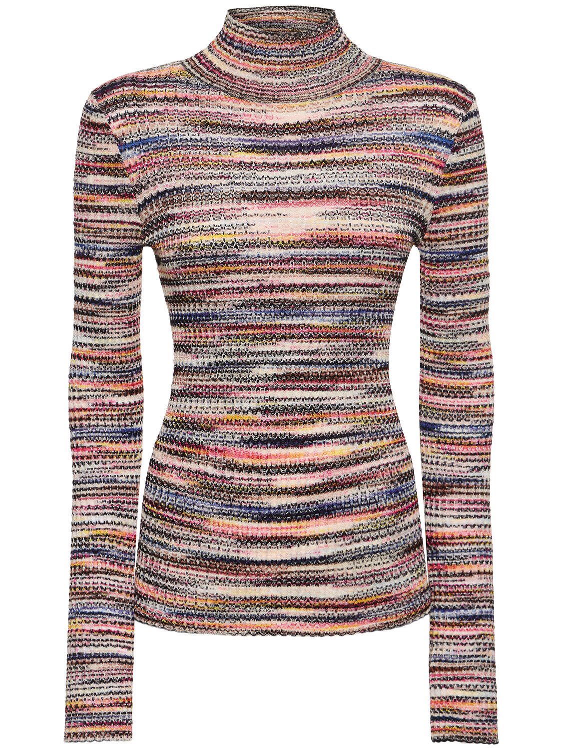 Missoni Knit Viscose Turtleneck Sweater In Multi