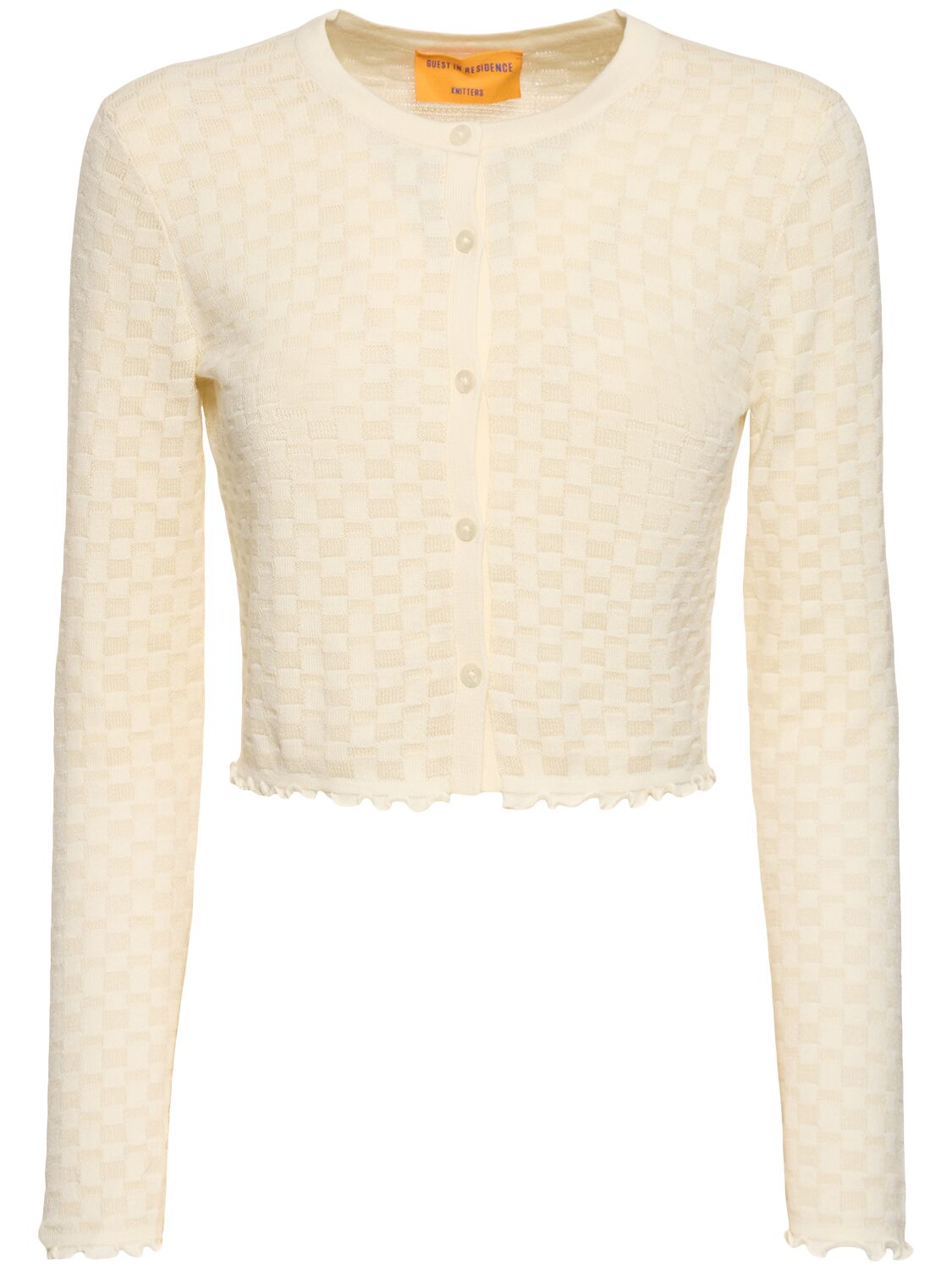 Guest In Residence Cotton-silk Cropped Cardigan In White