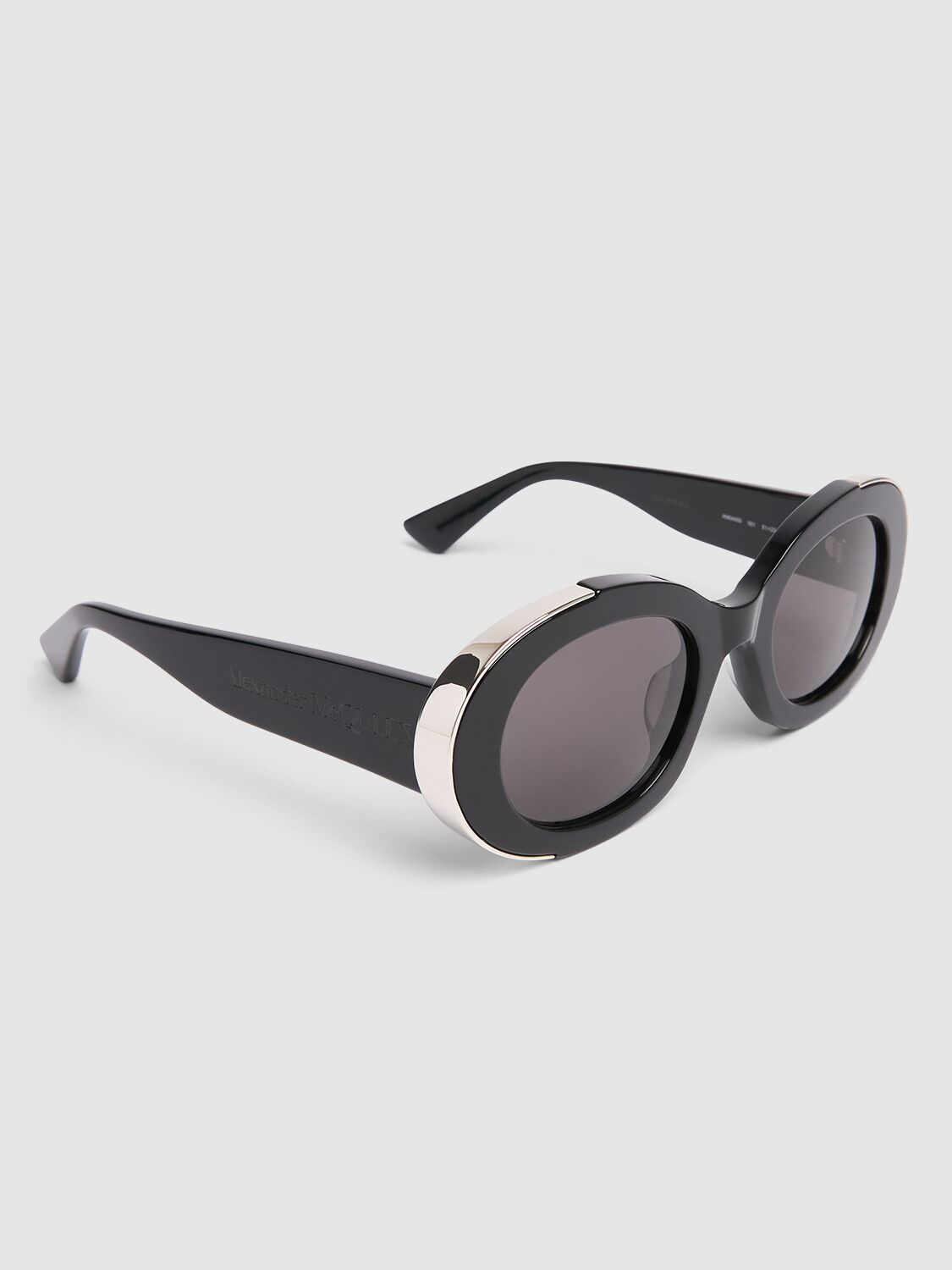 Shop Alexander Mcqueen Am0445s Acetate Sunglasses In Black