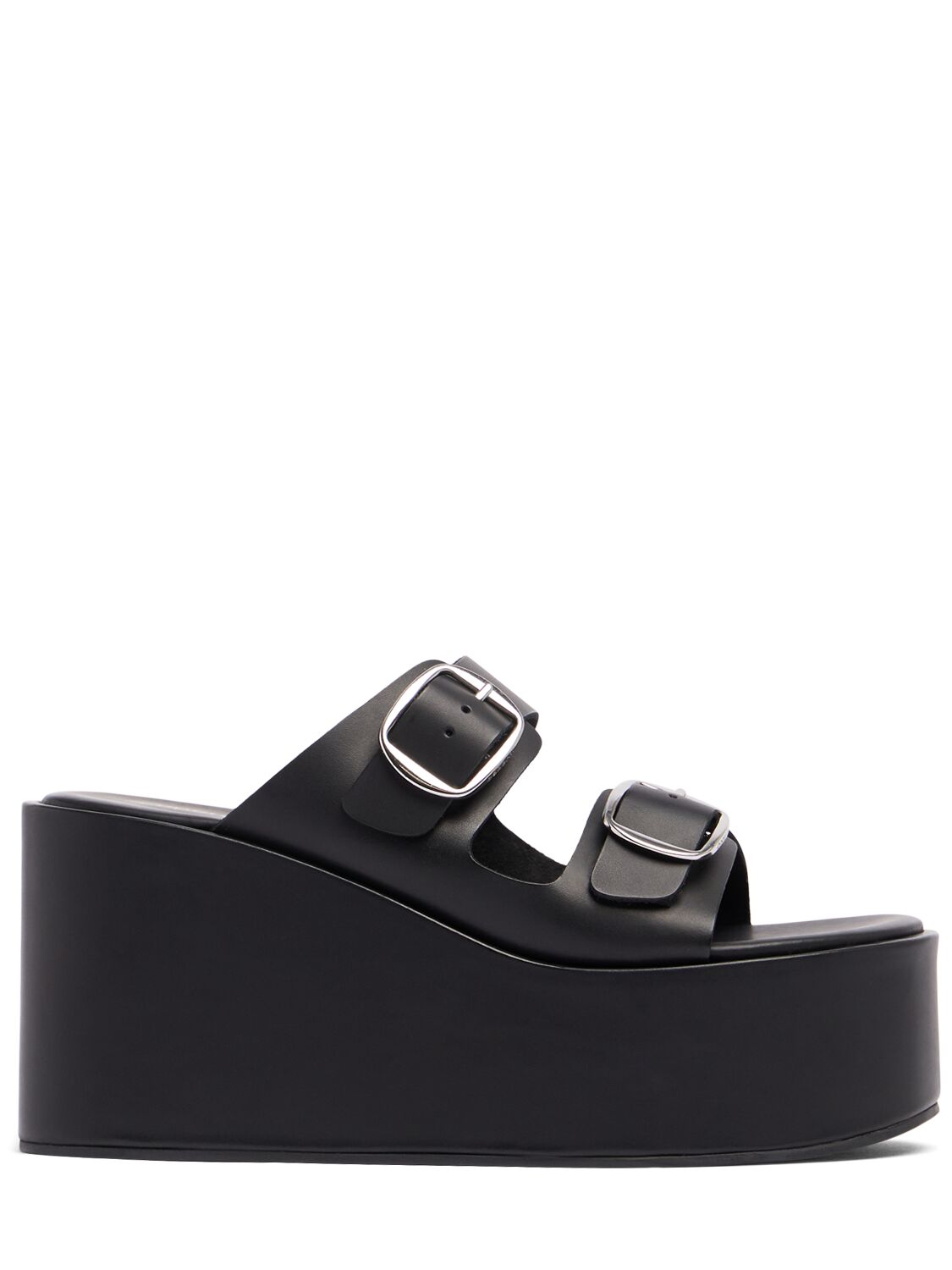 Coperni 100mm Leather Wedge Sandals In Black