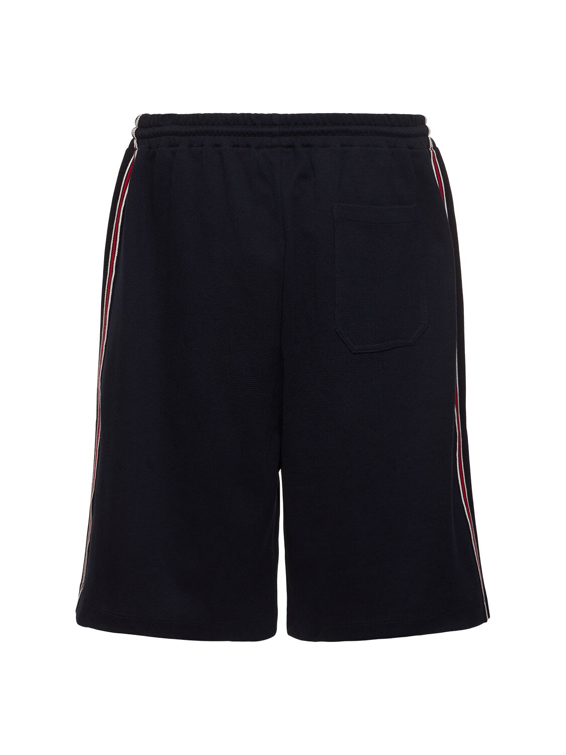 Shop Gucci Logo Cotton Basket Sweatshorts In Navy