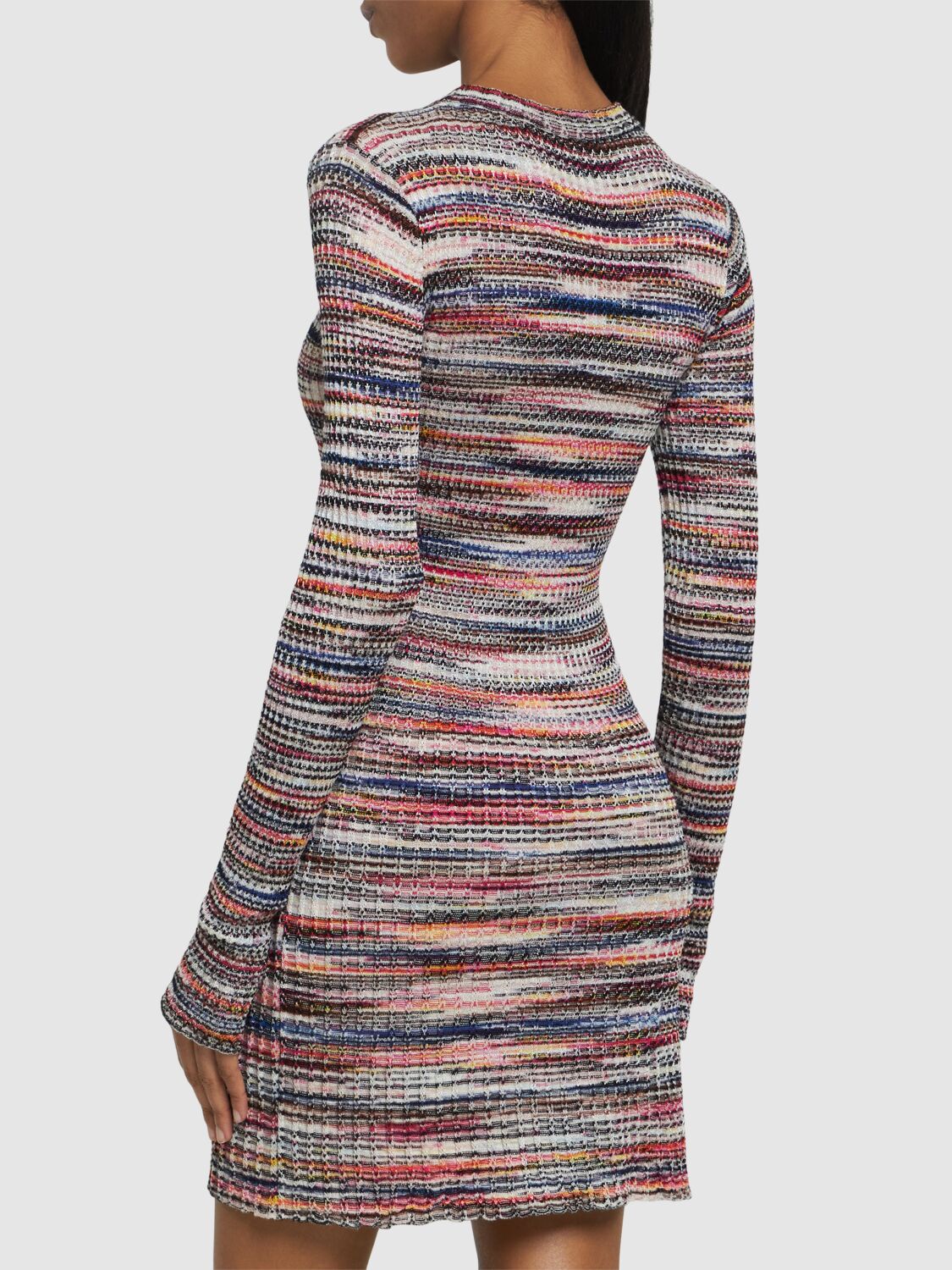 Shop Missoni Knit Viscose & Wool Mini Dress In Multicolor