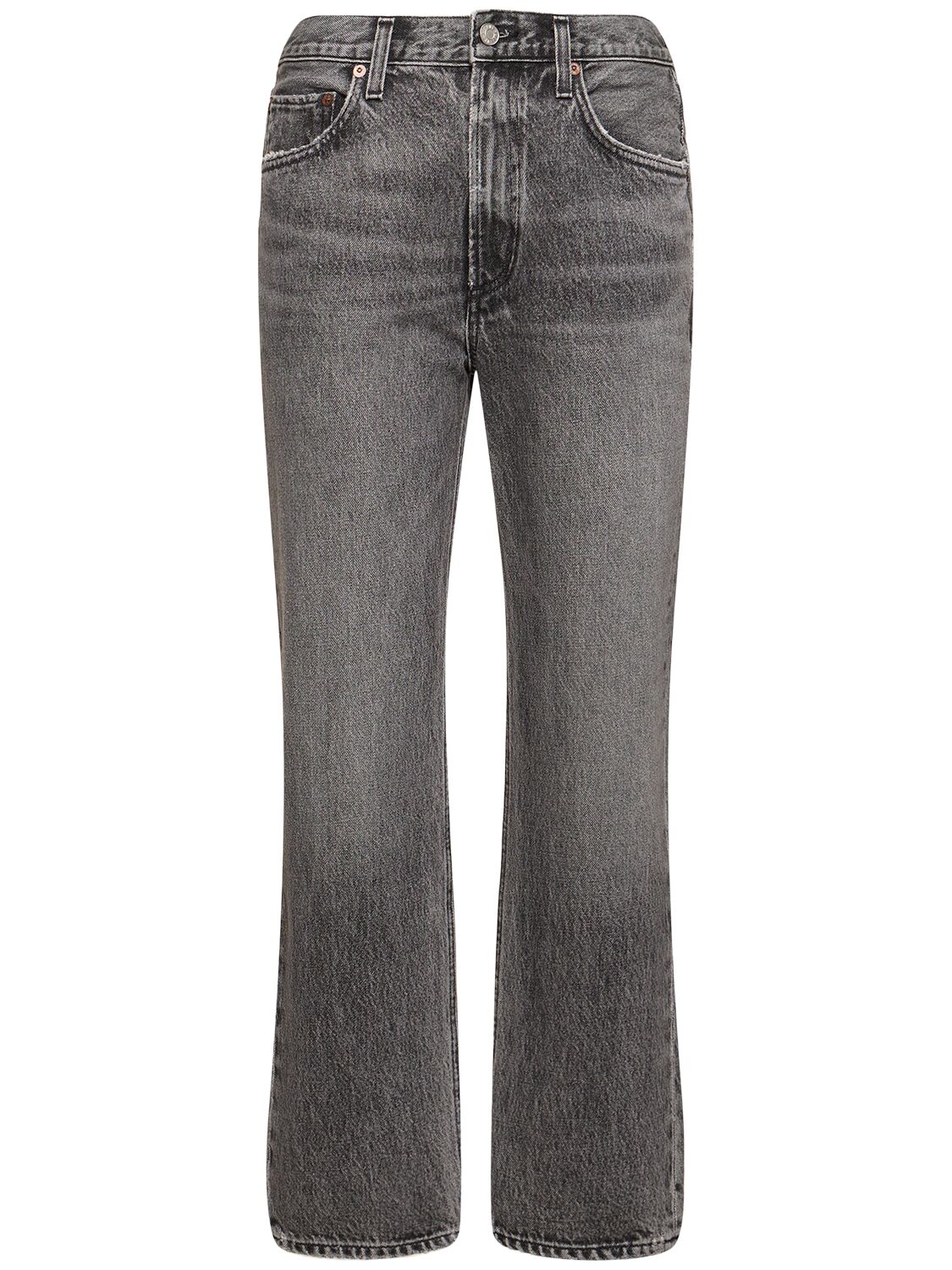 Shop Agolde Valen High Rise Straight Jeans In Grey