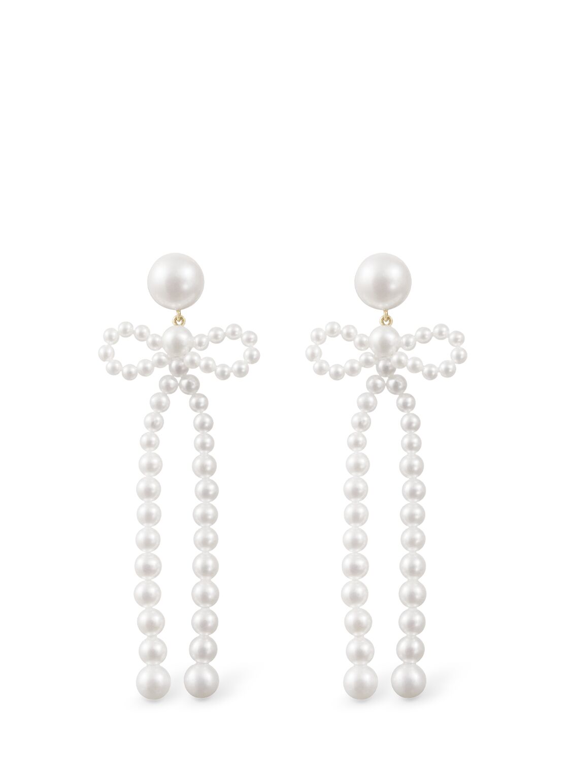 Sophie Bille Brahe Bow Rosette 14kt & Pearl Earrings