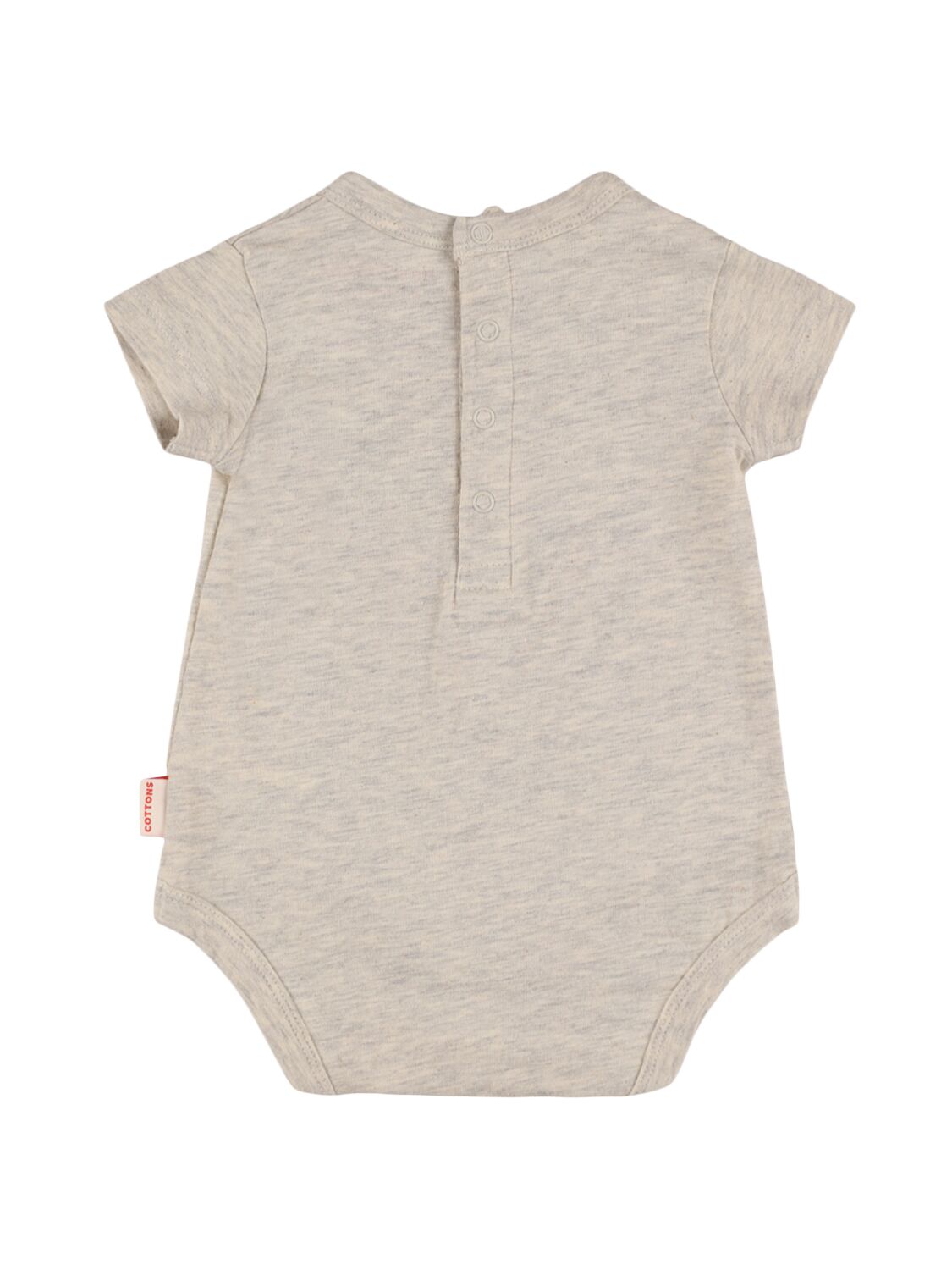 Shop Tiny Cottons Printed Cotton Blend Bodysuit In Grey