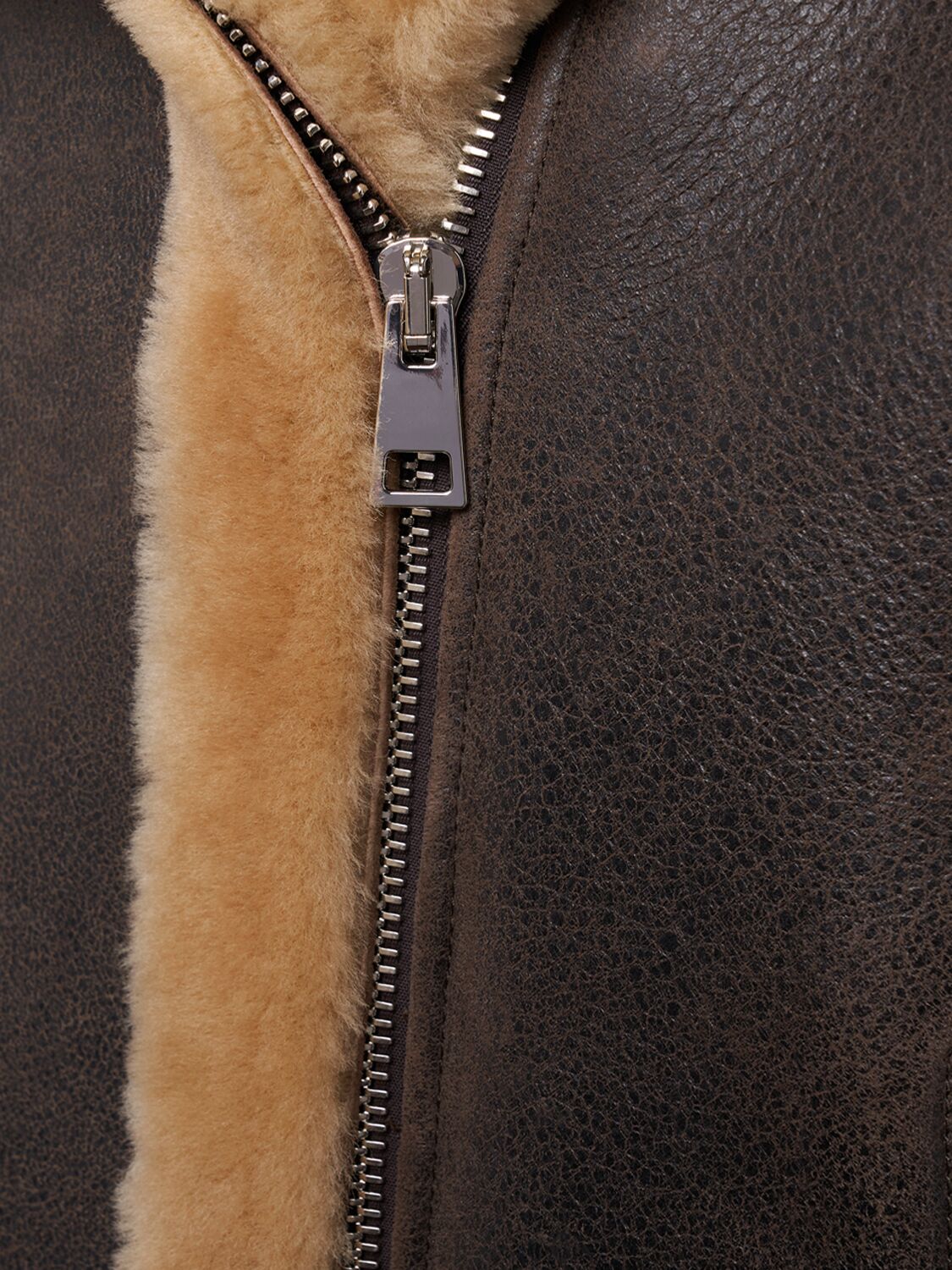 Shop Blancha Shearling Jacket In Brown/beige