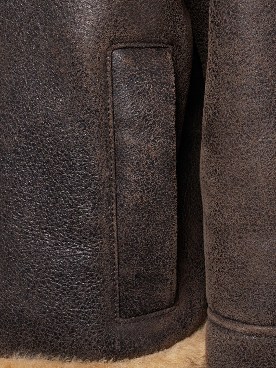 Shop Blancha Shearling Jacket In Brown/beige