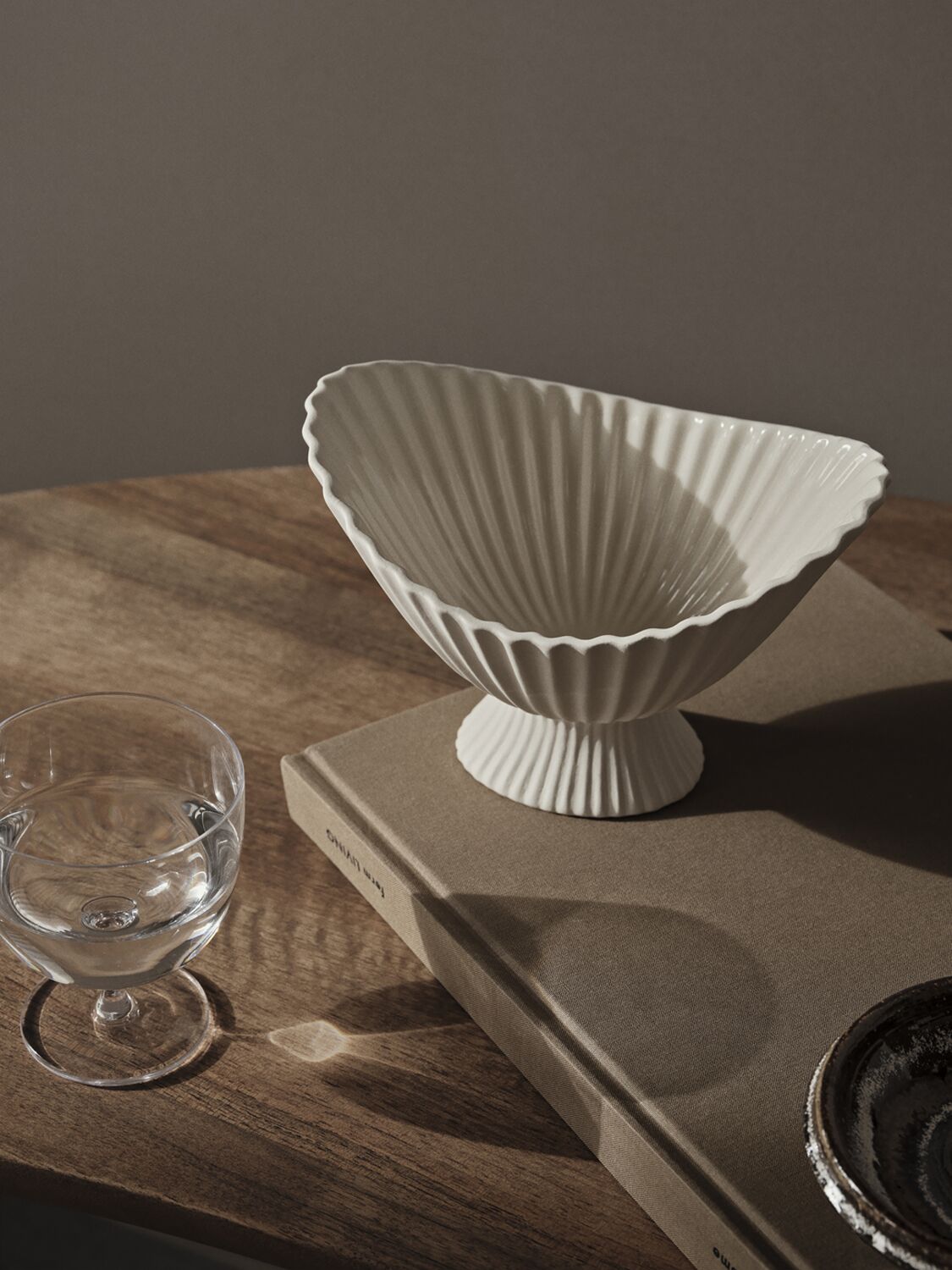 Shop Ferm Living Fountain Stoneware Bowl In Off-white
