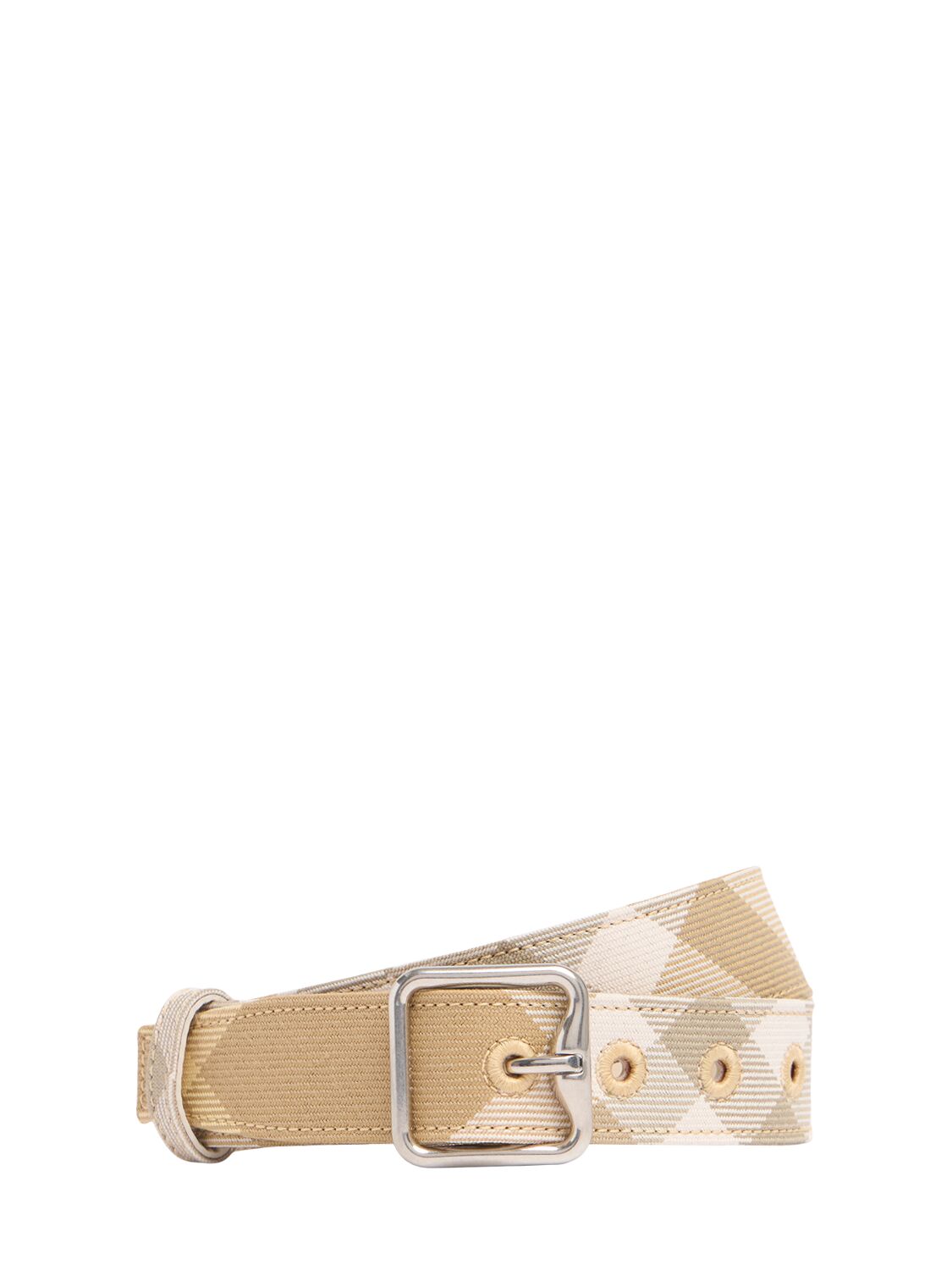 Burberry 30mm Lb B Buckle Check Belt In Neutral
