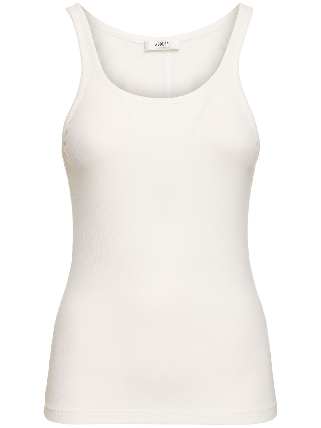 Shop Agolde Zane Modal Blend Jersey Tank Top In White