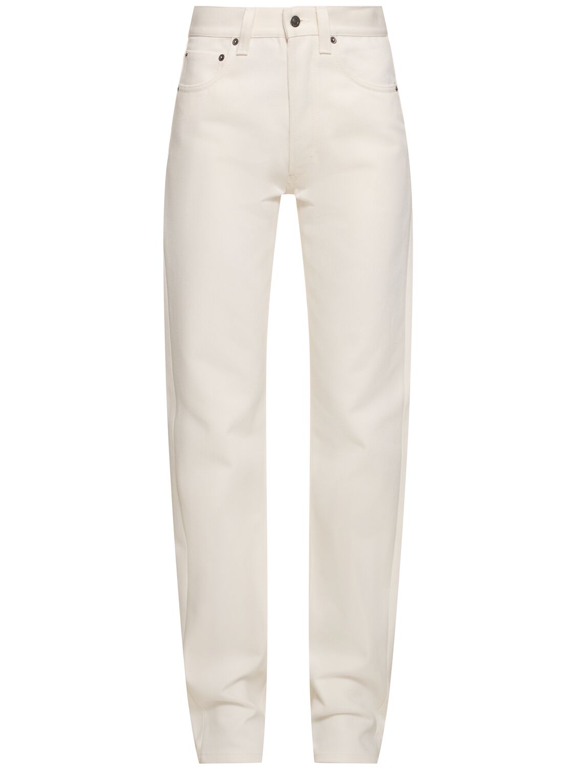 Loro Piana Sade High Waist Denim Straight Jeans In White